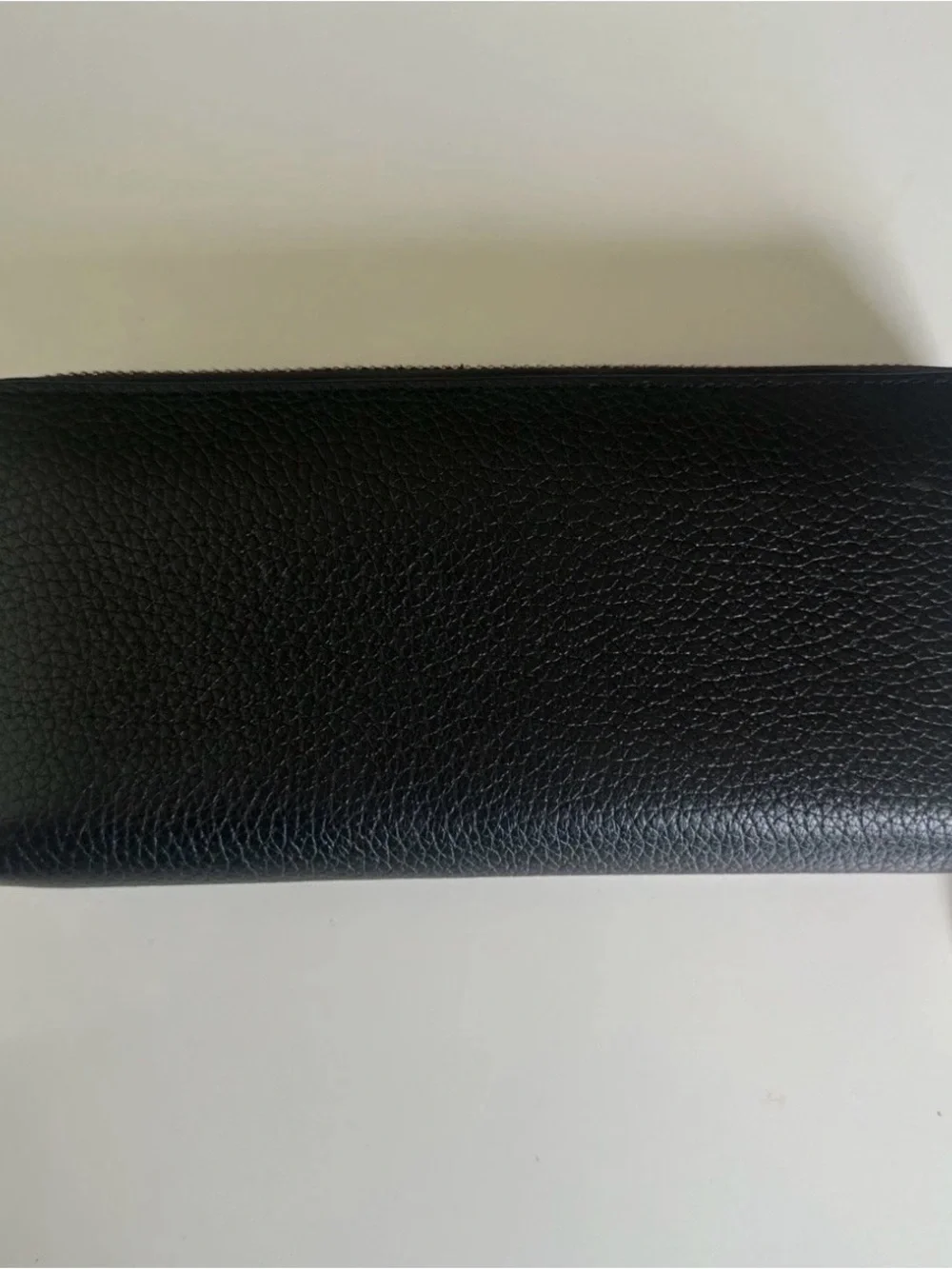 Michael Kors Black Pebbled Leather Zip Wallet with Gold Tone Zipper Pull